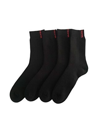 ÇORAP ÇEKMECESİ Erkek Termal Havlu Çorap Siyah 4'lü
