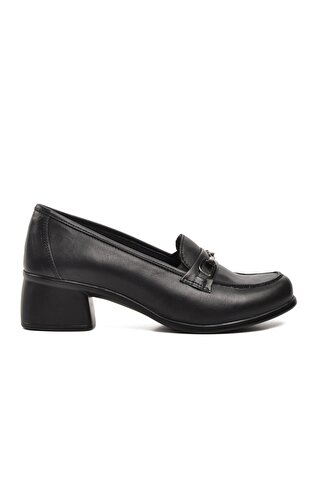 Ayakmod Siyah Hakiki Deri Kadın Klasik Ayakkabı 44259