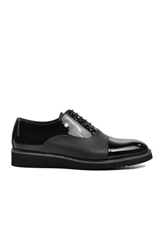 Fosco 6590 Siyah Rugan Hakiki Deri Erkek Klasik Ayakkabı