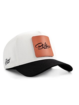 BlackBörk V1 Baseball Boss - 3 Kod Logolu Unisex Beyaz-Siyah Siperli Şapka (Cap)