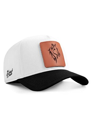 BlackBörk V1 Baseball At - 3 Kod Logolu Unisex Beyaz-Siyah Siperli Şapka (Cap)