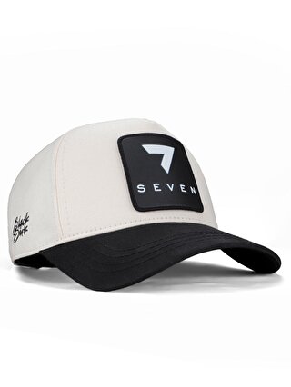 BlackBörk V1 Baseball 7 Numara - 5 Kod Logolu Unisex Bej-Siyah Siperli Şapka (Cap)