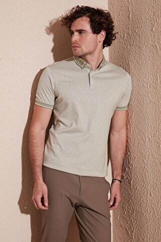 Buratti Pamuk Karışımlı Desenli Slim Fit Polo T Shirt 646B3200