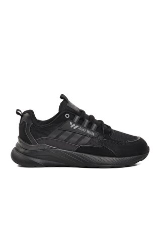 Walkway Medel Siyah-Siyah Kadın Bağcıklı Sneaker