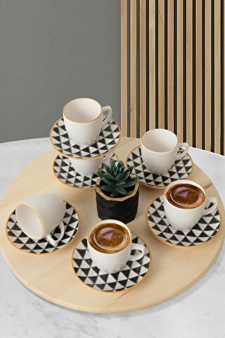 Keramika Trigon Kahve Takımı 12 Parça 6 Kişilik