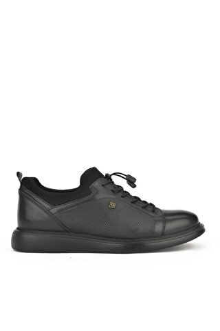 Ziya Ayakkabı Erkek Hakiki Deri Sneaker 13371Z7002 Siyah