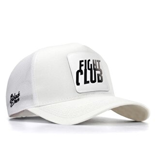 BlackBörk V1 Trucker Fight Club - 10 Kod Logolu Unisex Beyaz Şapka (Cap)