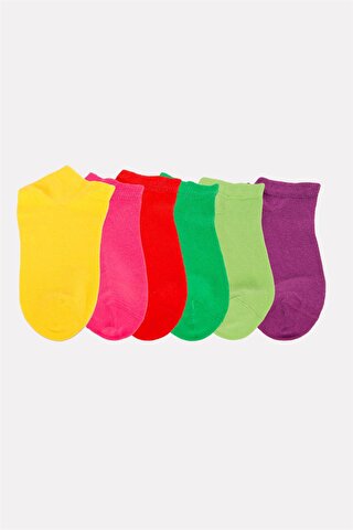 Cozzy Socks 6'lı Kadın Düz Patik Renkli