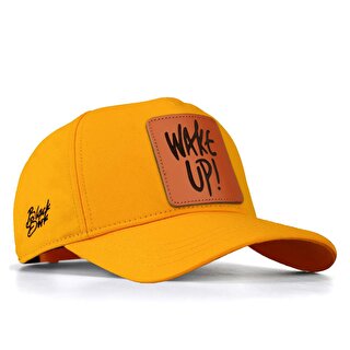 BlackBörk V1 Baseball Wake Up - 2 Kod Logolu Unisex Sarı Şapka (Cap)