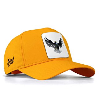 BlackBörk V1 Baseball Kartal - 4 Kod Logolu Unisex Sarı Şapka (Cap)
