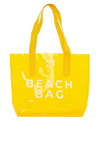 Bagmori Beach Bag Baskılı Şeffaf Plaj Çantası