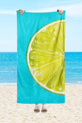 EVMİLA Limon desenli, baskılı 75x150 cm plaj havlusu