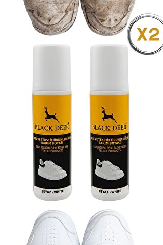 Black Deer Ayakkabı Deri ve Kumaş Boyası Beyaz 75 ml 2 Adet