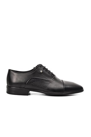 Fosco Siyah Hakiki Deri Bağcıklı Erkek Klasik Ayakkabı 2805