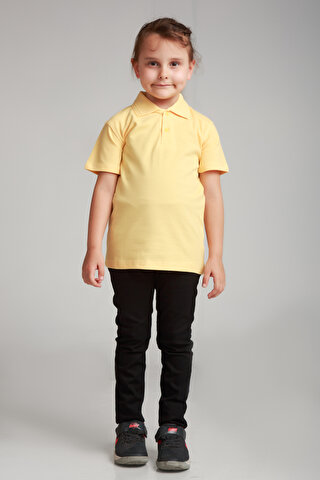 ajn Kids Polo Yaka Basic Kısa Kollu Kız Çocuk Tişört