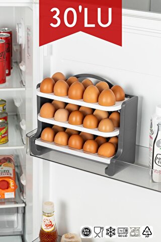 Nandy Home 3 Katlı Buzdolabı İçi Yumurtalık Organizeri
