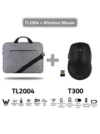 Classone TL2004 15.6 Notebook El Çantası + Kablosuz Mouse