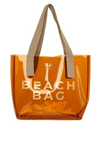 Bagmori Beach Bag Baskılı Şeffaf Plaj Çantası
