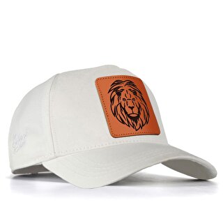BlackBörk V1 Baseball Aslan - 12 Kod Logolu Unisex Beyaz Şapka (Cap)