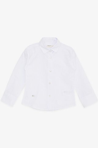 Breeze Kız Çocuk Gömlek Düğmeli Armalı Beyaz (3-7 Yaş)