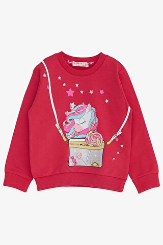 Breeze Kız Çocuk Sweatshirt Unicorn Fuşya (2-3 Yaş)