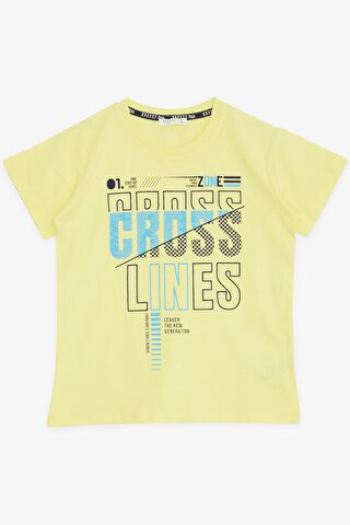 Breeze Erkek Çocuk Tişört Yazı Baskılı Neon Sarı (8-14 Yaş)