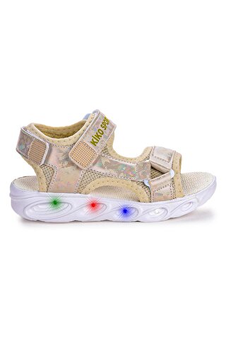 KİKO KİDS 133 Hologram Işıklı Kız Çocuk Cırtlı Sandalet Ayakkabı