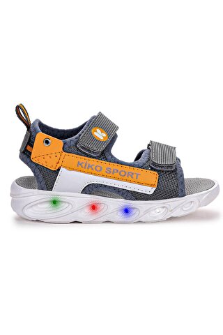 KİKO KİDS 101 Işıklı Kız/Erkek Çocuk Cırtlı Sandalet Ayakkabı