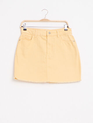 Pastel yellow sale denim skirt