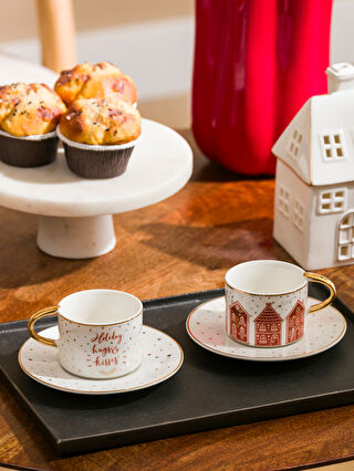 【即日発送】 Themed Christmas Porcelain -W4CV36Z8 Ml 90 Set Cup Coffee 食器