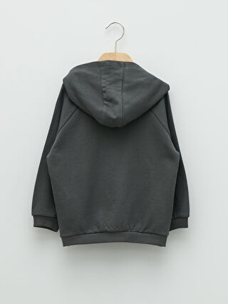 Hooded Long Sleeve Printed Baby Boy Zippered Sweatshirt