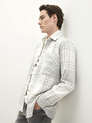 Chemise Oxbow Streetwear Carreaux - Surf, Coton, Taille M, Manches Longues