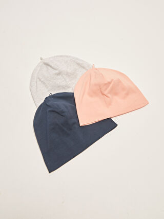 Basic Cotton Baby Girl Hat 3 pcs -S2IR36Z1-G7Z - S2IR36Z1