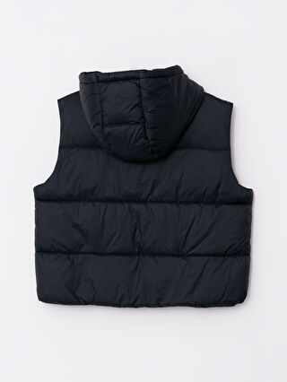 Women's Hooded Plain Puffer Gilet -W20042Z8-CVL - W20042Z8