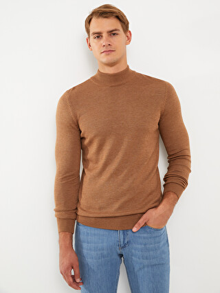 Turtleneck Long Sleeve Men's Tricot Sweater -W20709Z8-DGF - W20709Z8-DGF -  LC Waikiki