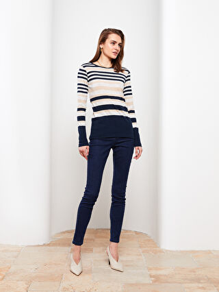 Crew Neck Striped Long Sleeve Women's Body -W25246Z8-LE8
