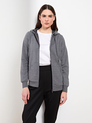 Женский спортивный кардиган прямого кроя с капюшоном и длинными ...