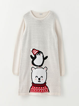 Robe Bébé Fille En Tricot - Manches Longues, Volants Et Nœud - Idéale Baptême, Mariage, Anniversaire