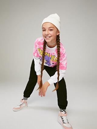 Crew Neck K-Pop Printed Long Sleeve Girl Sweatshirt - LC Waikiki
