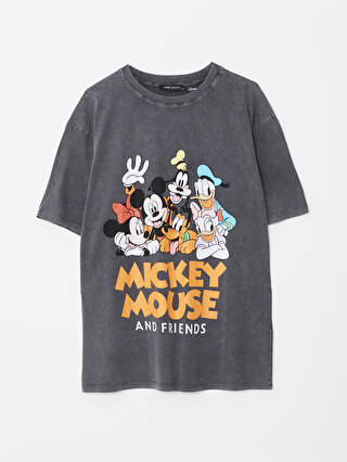 Crew Neck Mickey and Friends Printed Short Sleeve Cotton 
