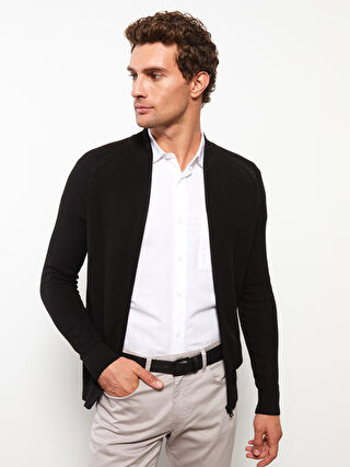 Standard Fit Turtle Neck Long Sleeve Men s Tricot Cardigan W2GB99Z8 CVL W2GB99Z8 CVL LC Waikiki
