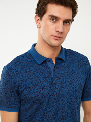 Polo Neck Short Sleeve Patterned Men's T-Shirt -S31825Z8-MKR
