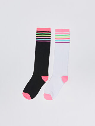 宅配便配送 Girls Striped WAIKIKI LC Knee -S35785Z4-CVL Pack 2 Socks パンツ