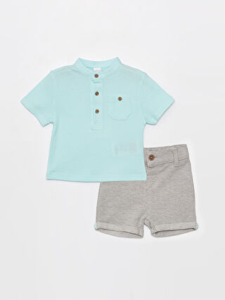オープンセール 福袋 Sleeve Short Collar Grandad Baby 2 Shorts and T-Shirt Boys' 靴