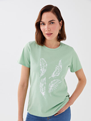 Spanz Printed Women Round Neck Green T-Shirt - Buy Spanz Printed