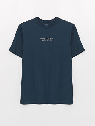 【SATIIIZ】Leito Printed Short Sleeve T-Shirt LC WAIKIKI Crew Neck Short Sleeve Printed Combed Cotton