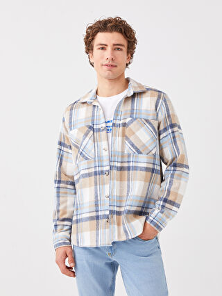 XSIDE Regular Fit Long Sleeve Plaid Men's Flannel Shirt