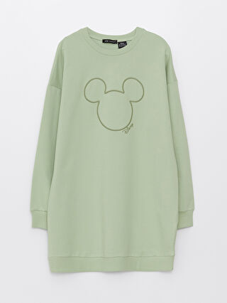 Crew Neck Mickey Mouse Embroidered Long Sleeve Oversize Women s Sweatshirt Tunic S3FE76Z8 FHV S3FE76Z8 FHV LC Waikiki