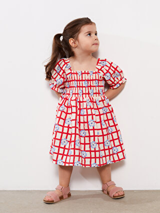 Square Collar Patterned Baby Girl Dress -S3FR33Z1-LTQ - S3FR33Z1-LTQ - LC  Waikiki