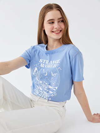 Crew Neck Printed Short Sleeve Women's T-shirt -S3GH97Z8-FMZ - S3GH97Z8 ...